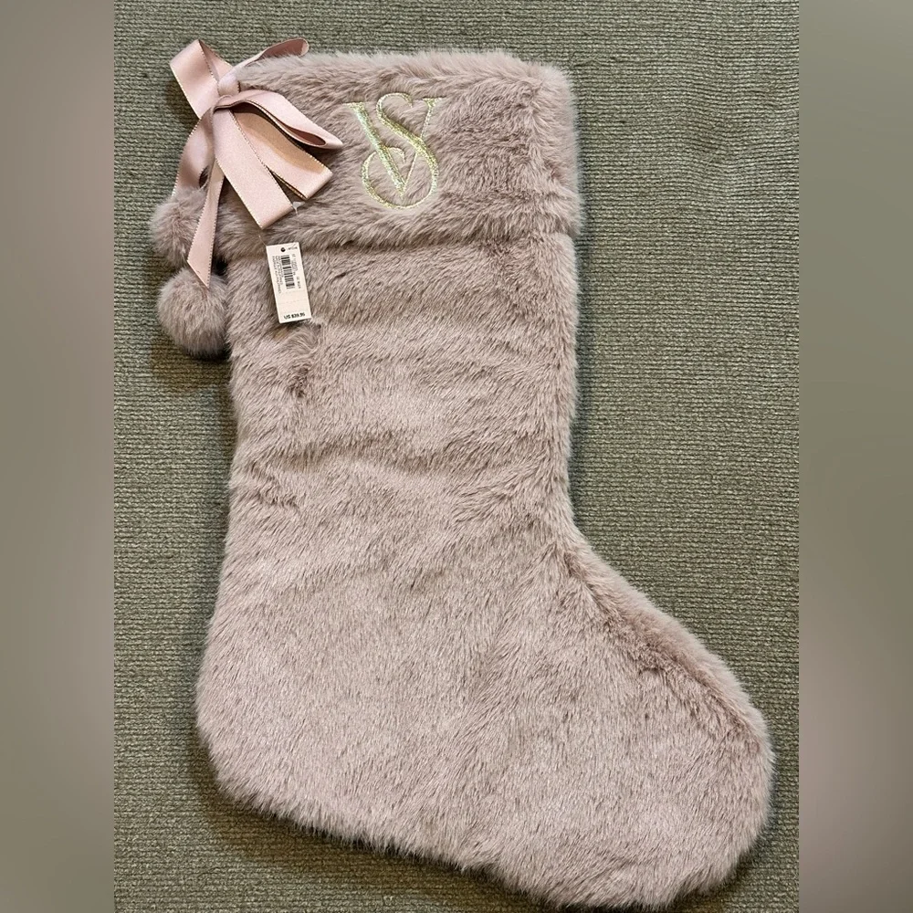 Victoria's Secret Pink Faux Fur Stocking